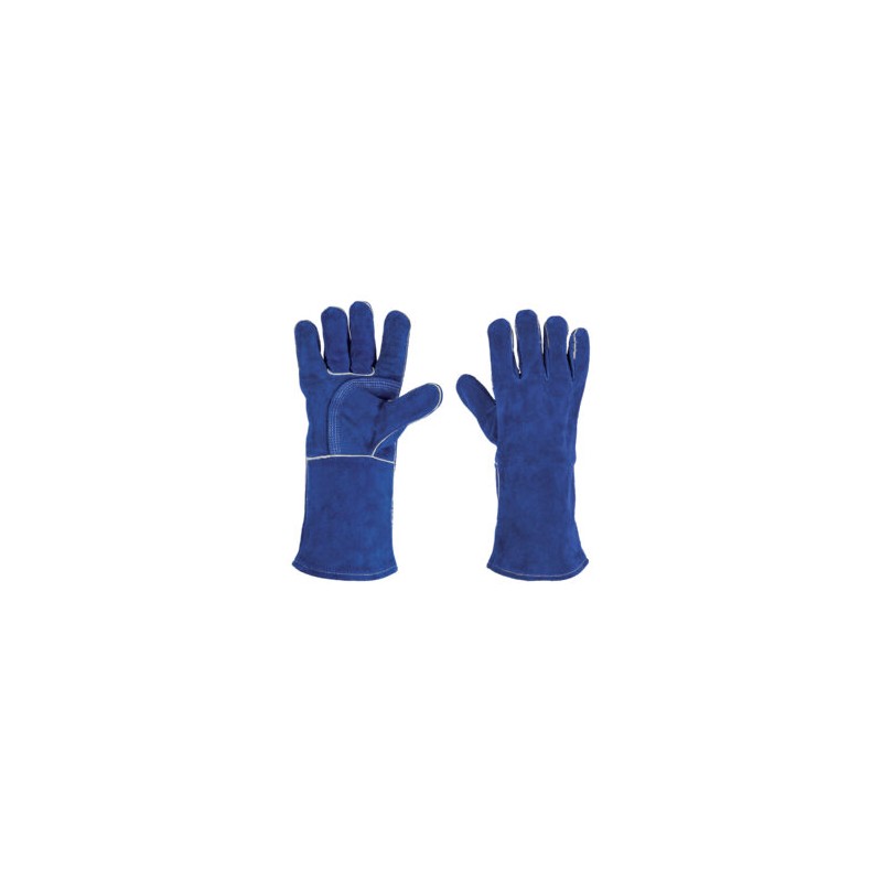 Guantes azules reforzados para soldador