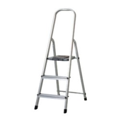 Escalerilla plegable de aluminio, 3 peldaños